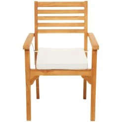 Deals 👍 Brown Teak Wood Traditional Outdoor Dining Chair, 23" x 22" x 37" by Ivory and Iris 🛒 -Cheap Ivory and Iris Store D650839S 3