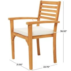 Deals 👍 Brown Teak Wood Traditional Outdoor Dining Chair, 23" x 22" x 37" by Ivory and Iris 🛒 -Cheap Ivory and Iris Store D650839S 6