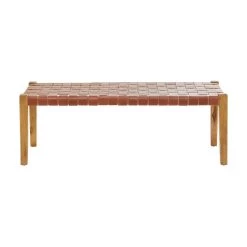 Flash Sale 🤩 Brown Teak Wood Modern Bench, 47" x 18" x 17" by Ivory and Iris 🛒 -Cheap Ivory and Iris Store D651015S 4
