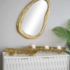 Cheap 🌟 Gold Aluminum Contemporary Tray, Set of 2" 29", 23" by Ivory and Iris ⌛ -Cheap Ivory and Iris Store D651088S 6