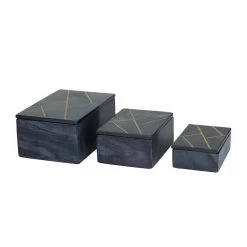 Best deal ❤️ Black Marble Modern Boxes, 3ct. by Ivory and Iris ❤️