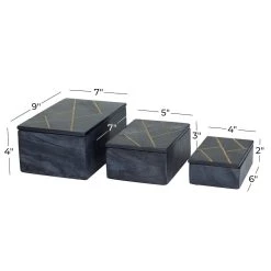 Best deal ❤️ Black Marble Modern Boxes, 3ct. by Ivory and Iris ❤️ -Cheap Ivory and Iris Store D651096S 6