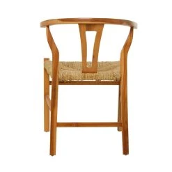 Best Sale 🔥 Brown Teak Wood Modern Accent Chair, 20" x 21" x 29" by Ivory and Iris 🔥 -Cheap Ivory and Iris Store D651098S 4