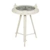 Discount 👍 27" White Iron Coastal Accent Table by Ivory and Iris 🧨
